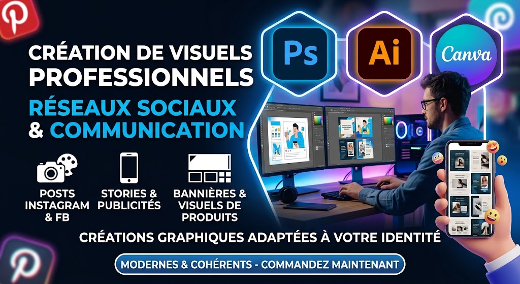 Création de visuels professionnels pour réseaux sociaux